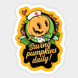 Nurse Halloween Women Cute Spooky Saving Pumpkins Daily Sticker